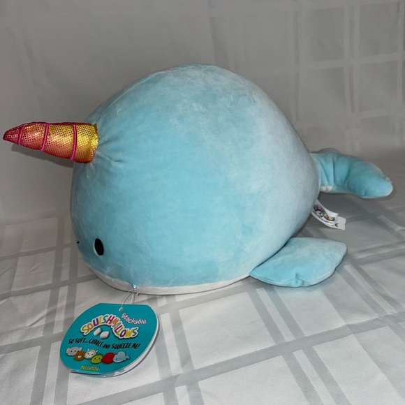 Squishmallows Wally Blue Narwhal 12” Plush Kellytoy 2019 NWT - Picture 2 of 6
